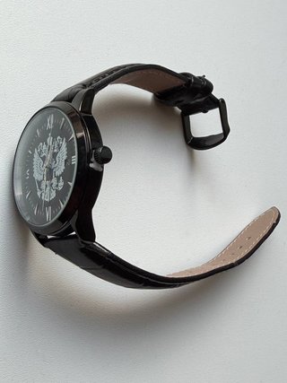 orologio quarzo aquila russa nero cinturino pelle