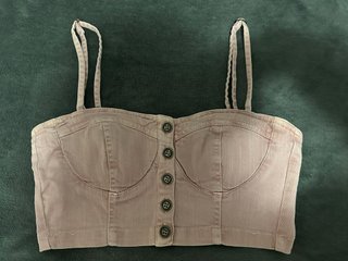 Top rosa tejano con botones