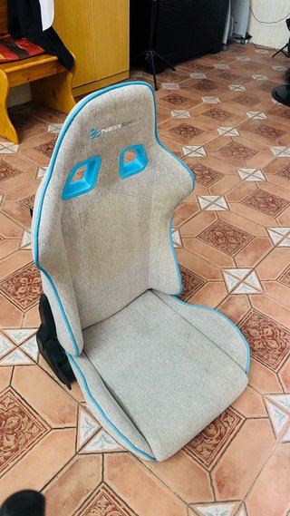 Silla Gamer Respaldo Alto Gris y Azul