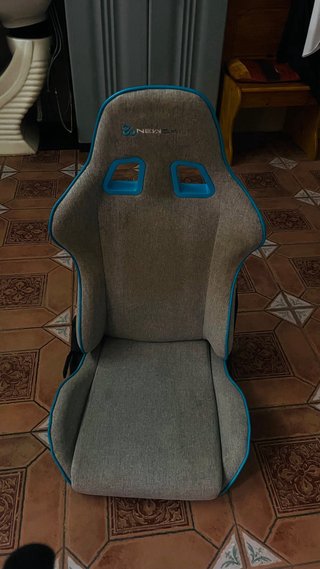 Silla Gamer Respaldo Alto Gris y Azul