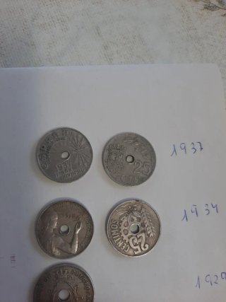 Ocho Monedas 25 céntimos España