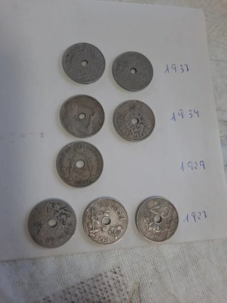 Ocho Monedas 25 céntimos España