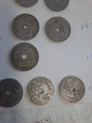 Ocho Monedas 25 céntimos España