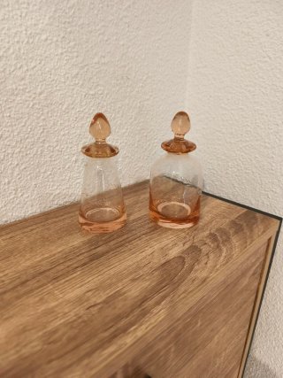 Conjunto 2 frascos cristal rosa