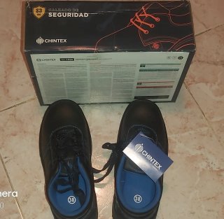 Zapatos de trabajo negros y azules talla 38