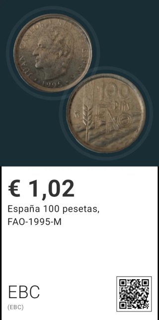9 Monedas 100 Pesetas España 1988