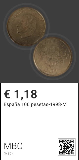 9 Monedas 100 Pesetas España 1988