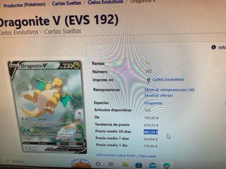 Carta Pokémon Dragonite V 192/203 Starr 2021