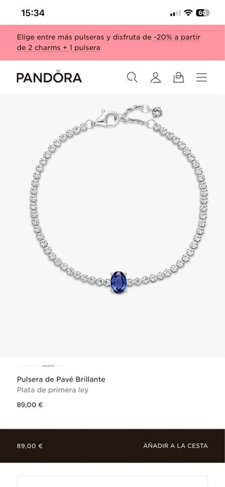Conjunto Pandora Plata, Collar y Pulsera