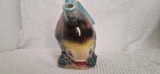 Bottiglia ceramica vintage pesce