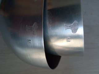 Juego de 2 cazuelas antiguas de aluminio