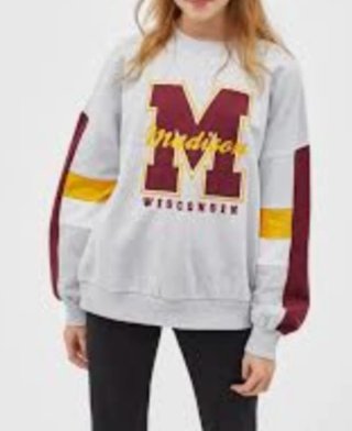 Sudadera Bershka M Gris Multicolor