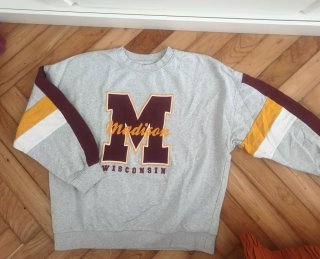 Sudadera Bershka M Gris Multicolor