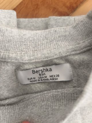 Sudadera Bershka M Gris Multicolor