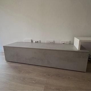 Mueble Salón TV Almacenamiento Gris/Blanco