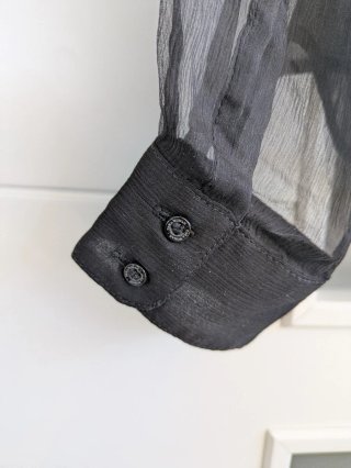 Zara Woman Talla XL - Blusa Seda Negra