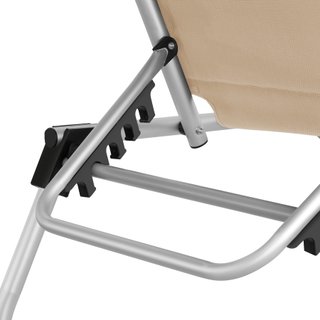 Tumbona plegable 220 x 60,5 x 34 cm con bolsillo lateral beige