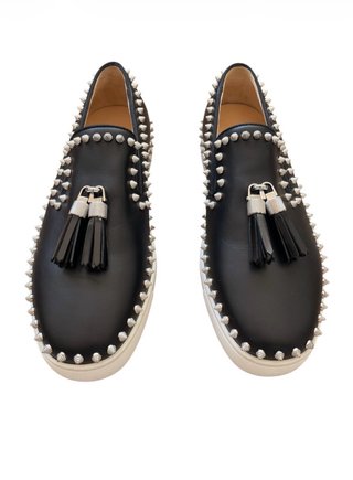 Zapatos Christian Louboutin Negros y Plateados