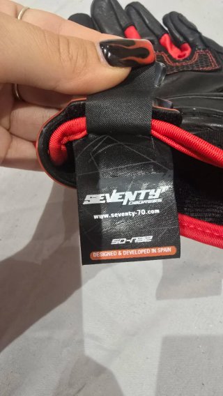 Guantes de Moto Negros y Rojo S