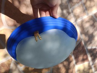 Plafón o Lámpara de techo azul con detalles dorado