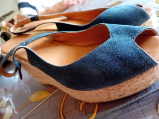 Espadrillas con zeppa blu