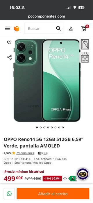 Oppo Reno 14 5G Nuovo 12GB/512GB