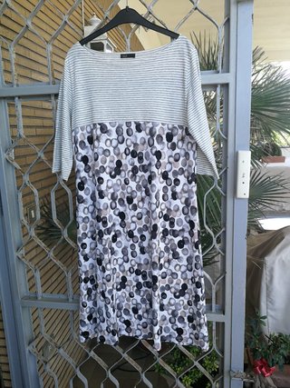 Vestito donna viscosa S grigio nero
