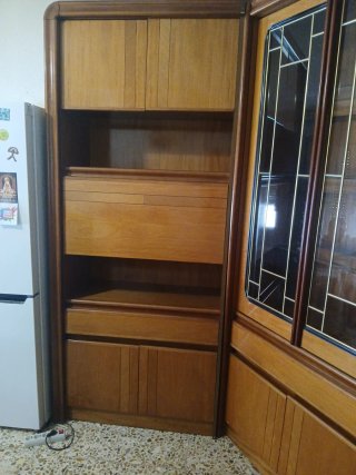 3 Módulos salón madera roble maciza