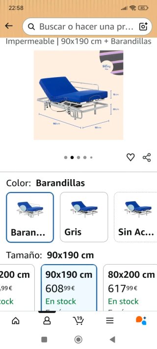 Cama geriátrica articulada