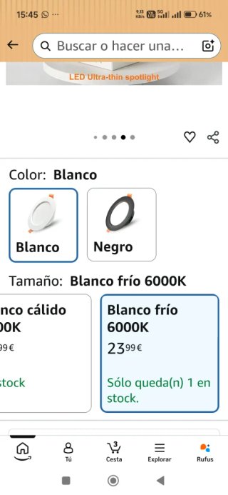 Pack 5 Focos LED Techo Blancos