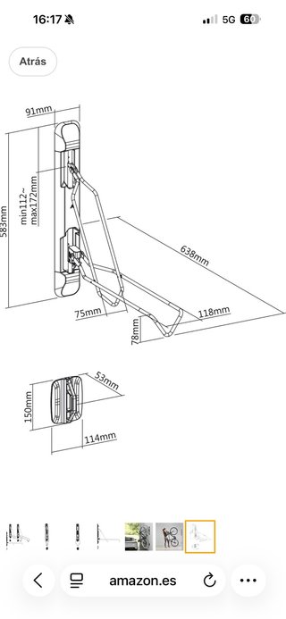 Soporte Bicicleta Pared Maclean MC-471