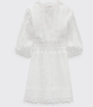 Vestido Ramio Blanco Zara Talla L