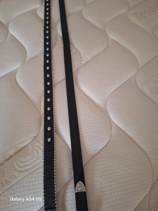 Coppia cinture donna nere con dettagli argento
