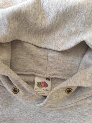 Sudadera gris con capucha Fruit of the Loom tallaL