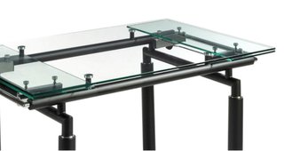 Mesa extensible cristal y acero 140-200cm