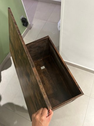 Baúl de Almacenamiento de Madera Marrón