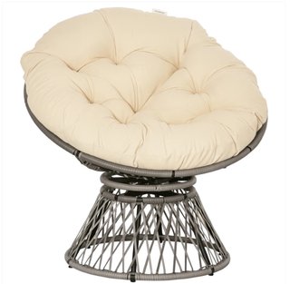 Poltrona Papasan in rattan sintetico girevole
