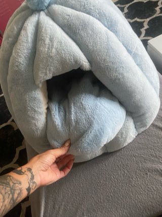 Cama para gato XL azul/gris