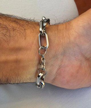 Pulsera eslabones acero hombre