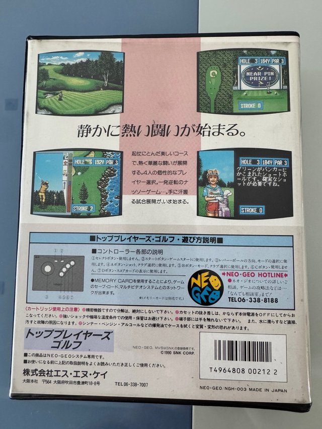 Top Player's Golf SNK Neo Geo Cartucho + Manual