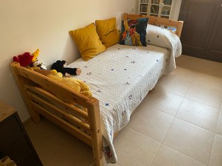 Cama individual madera maciza 90x190