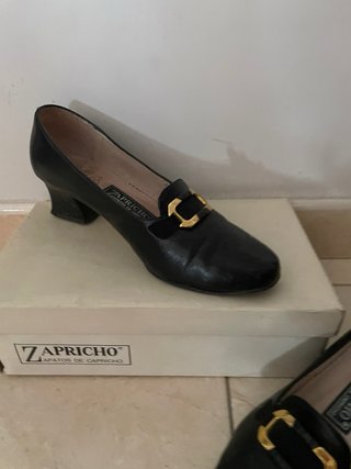 Zapatos Zapricho Tacón Negro Mujer
