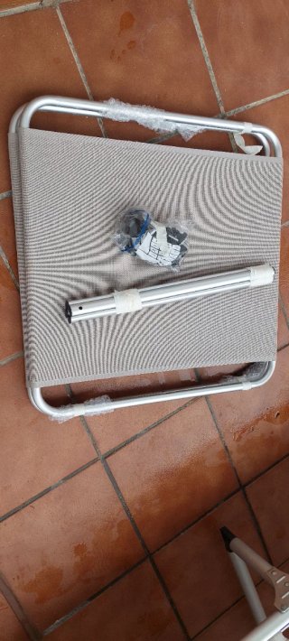 2 Tumbonas de Exterior Beige y Plata