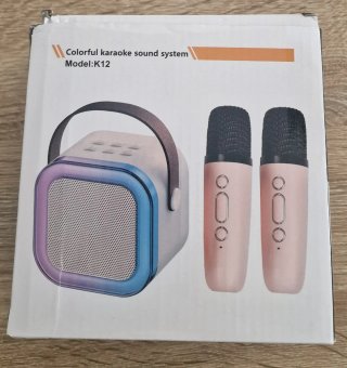 Altavoz Karaoke Bluetooth Multicolor y Lila