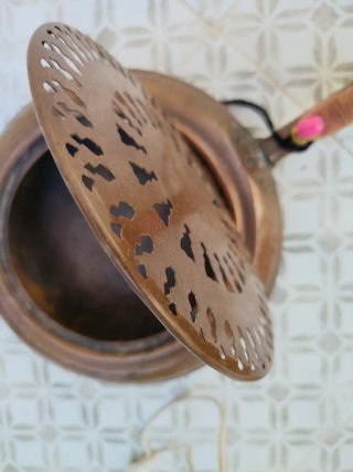 Calienta camas antiguo bronce