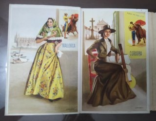 LIBRITO ACORDEÓN 12 POSTALES TRAJES ESPAÑOLES