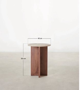 Tavolo ausiliario in marmo e legno
