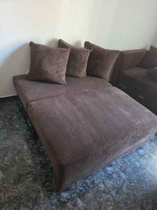 Sofá modular marrón de pana