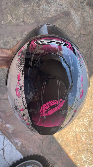 Casco Moto NZI Integral Diseño Floral Rosa