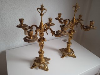 Candelabros de Bronce Vintage